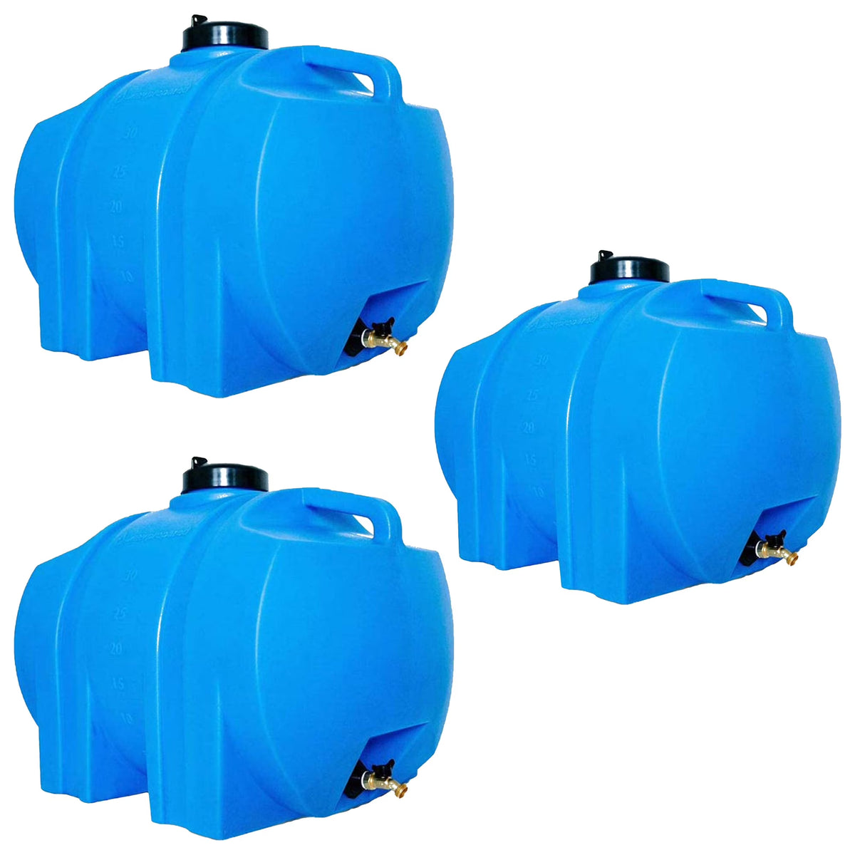 WaterPrepared 35 Gal Water Tank w/Large Cap, 3/4" Brass Spigot & Handles
