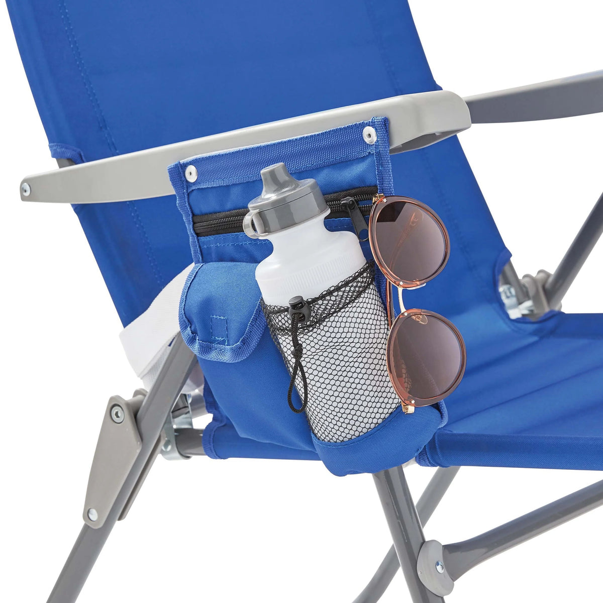 2-Pack Mainstays Reclining 4-Position Oversize Beach Chair, Blue