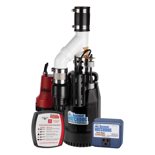 Basement Watchdog Combo Pre-Assembled 1/3 HP Primary Plus Battery Backup Sump Pump System