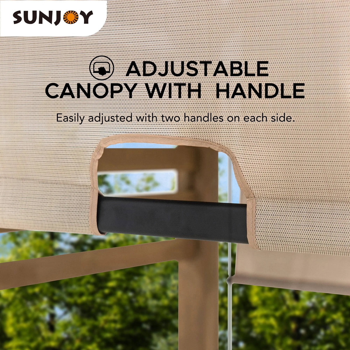 Sunjoy Cedar Pergola 10 x 11 ft. Wooden Hot Tub Pergola with Adjustable Canopy and Privacy Screen