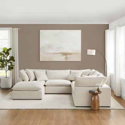Sereen 6-piece Fabric Modular Sectional, Cream