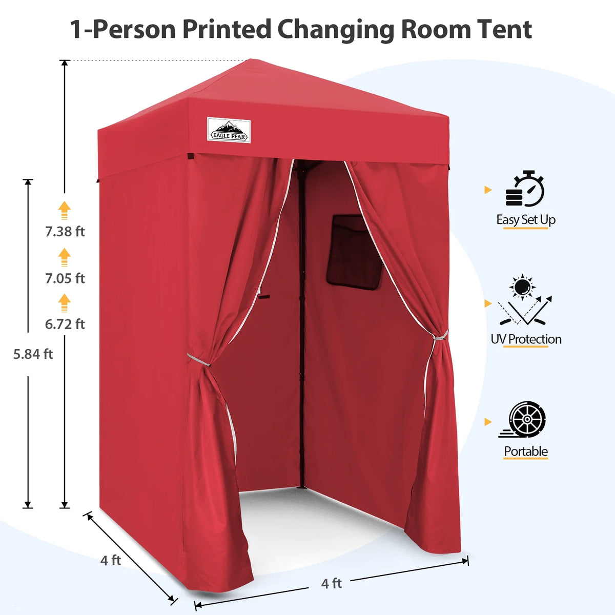 EAGLE PEAK Flex Ultra Compact 4 ft x 4 ft Pop-up Changing Room Canopy, Portable Privacy Cabana