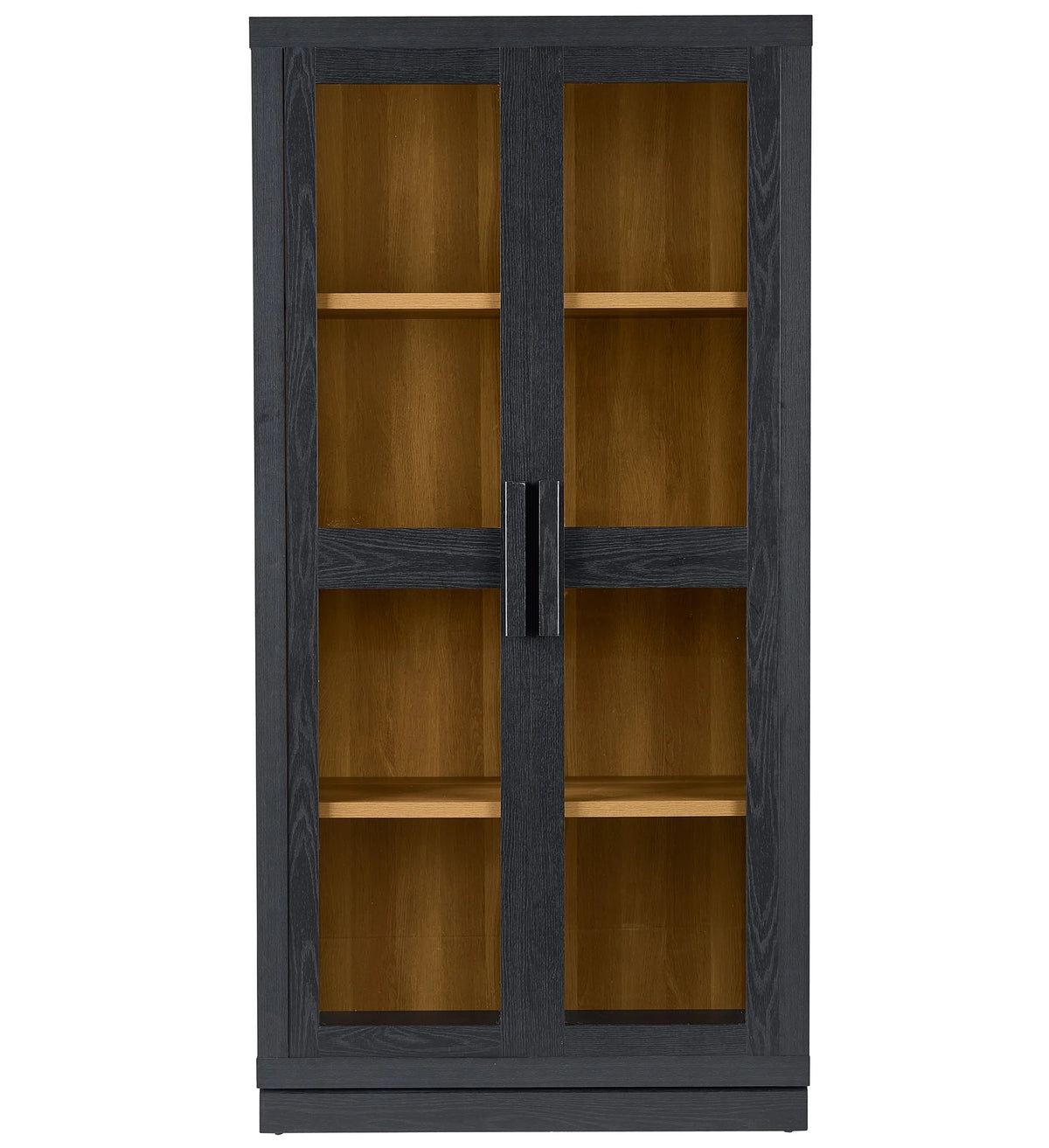 Better Homes & Gardens Ezra Glass Door Storage Accent Cabinet, Warm Walnut finish