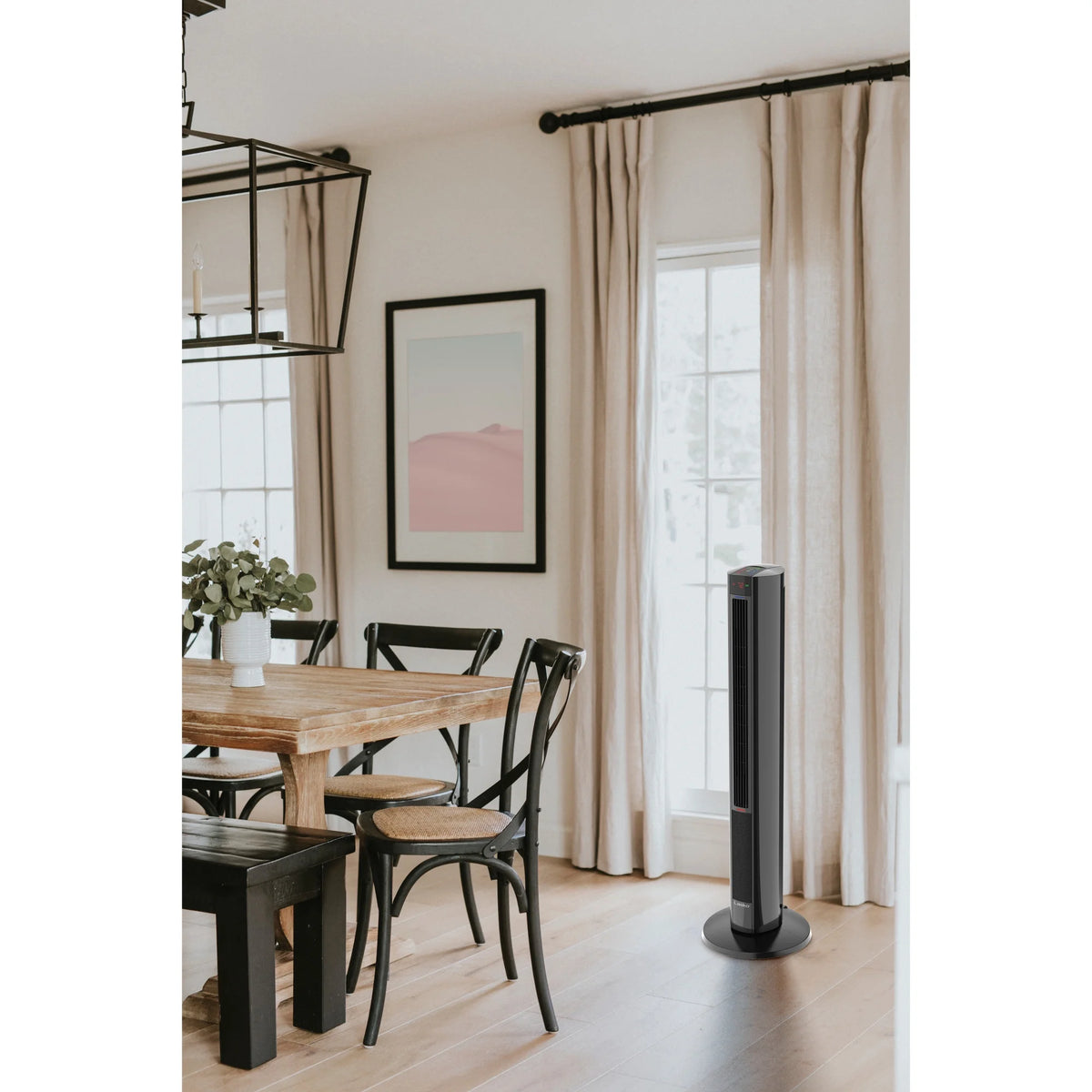 Lasko 42" 1500W All Season Tower Fan & Space Heater with Timer and Remote, White, FH500