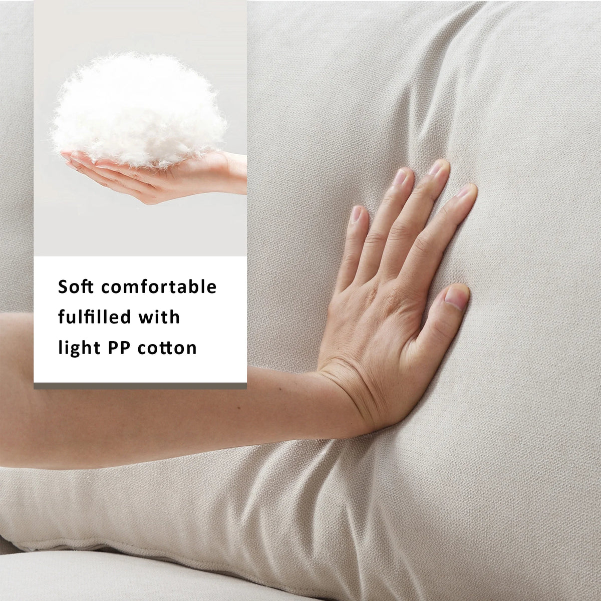 Harper & Bright Designs Modern Sectional Sofa 3 Seat Couch with Ottoman, Upholstered L Shaped Cloud Couch for Small Space Apartment Office, White