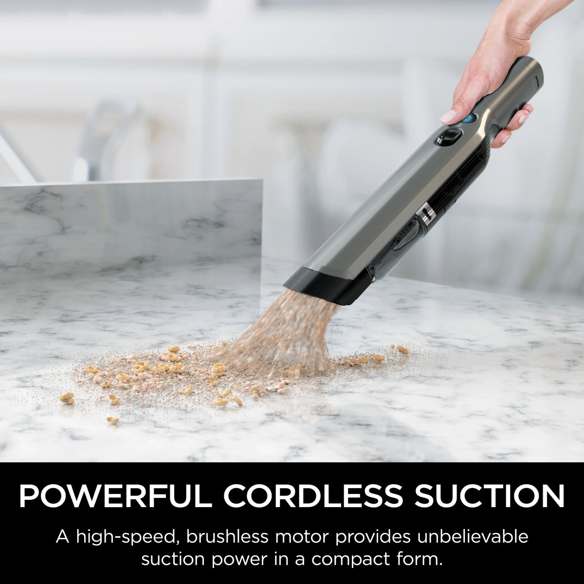 Shark Cordless Handheld Vacuum , Wandvac, for Pet Hair, Carpet & Car, Powerful suction, high speed brushless motor, ultralight weight, with easy emptying and charging dock, WV200, Graphite