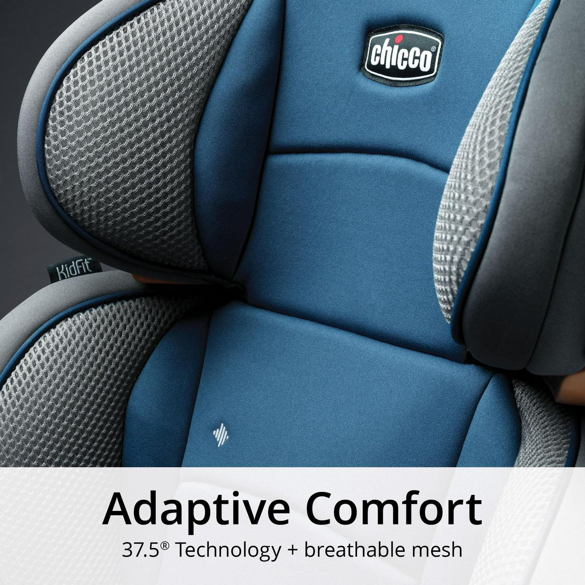Chicco KidFit Adapt Plus 2-in-1 Belt Positioning Booster Car Seat - Vapor (Grey). New