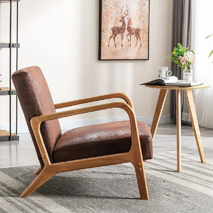 US Pride Furniture Glostrup Mid-Century Modern Vintage Armchair Brown