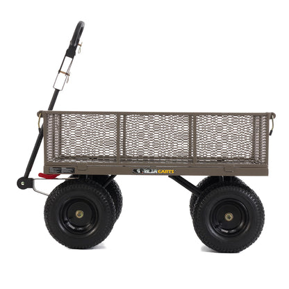Gorilla Carts Towable Steel Dump Cart w/ Removable Side Panels, 1200 lb Capacity, Gray
