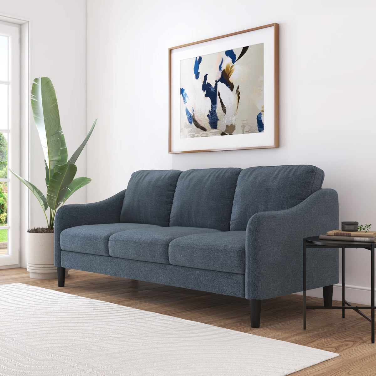 Mainstays Westley Swoop Arm Sofa, Burnt Orange