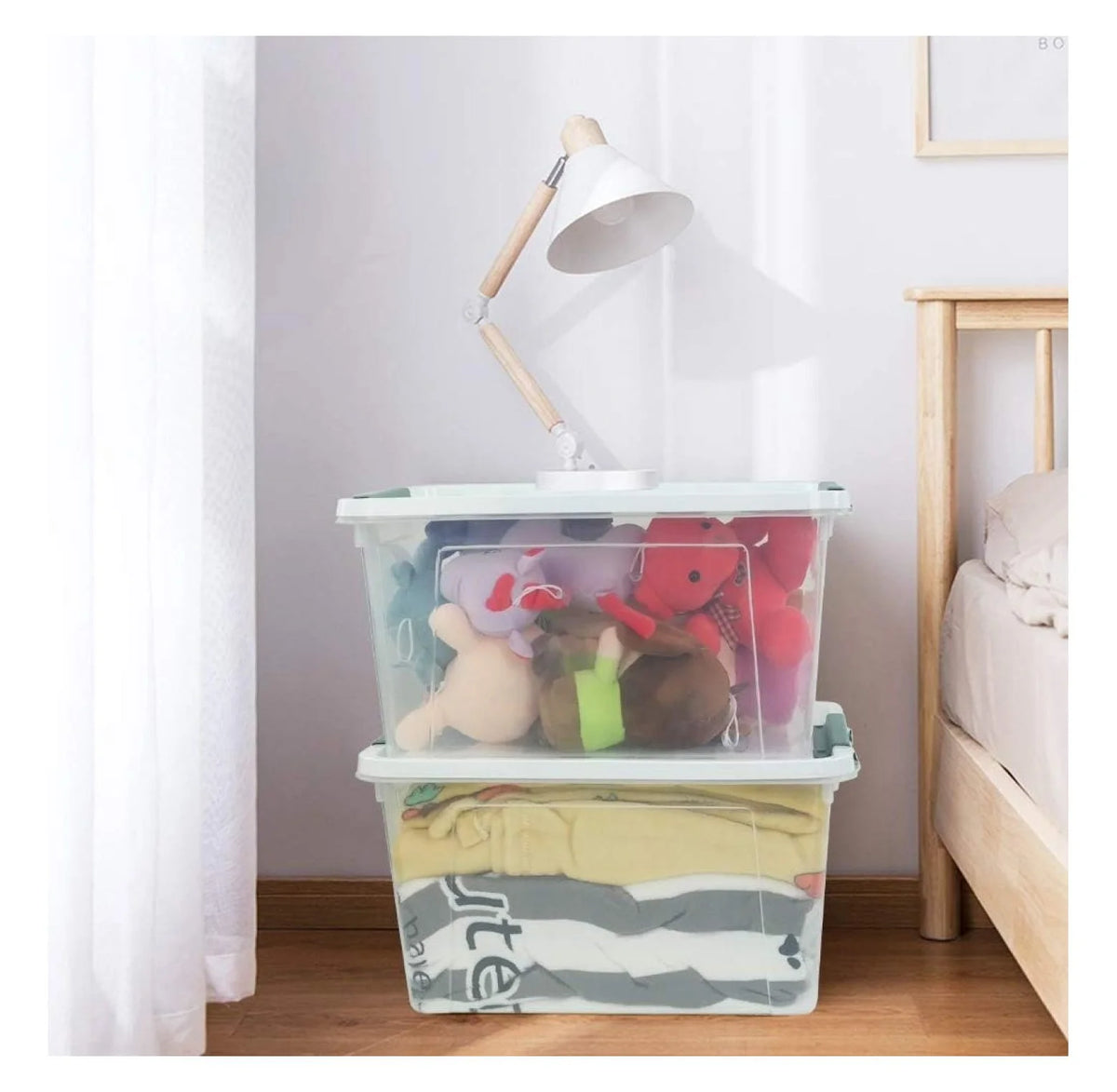 Clear Storage Bins 6-Pack, 35 Qt Plastic Storage Containers with Lids - Large Plastic Bins for Home Organization, Garage, Moving & Industrial Use - Moisture Proof, Dustproof with Latches