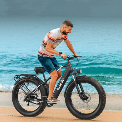 Gocio Electric Bike, 26"x4.0" Fat Tire E-Mountain Bike, Peak 1000W Motor, 28MPH 48V 15Ah Battery Removable Ebike for off Road, Sand, UL2849