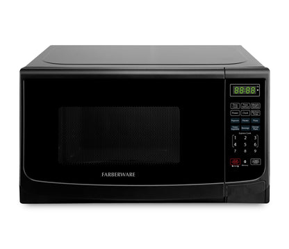 Farberware Countertop Microwave Oven with LED Lighting & Child Lock, 0.7 Cu Ft Black