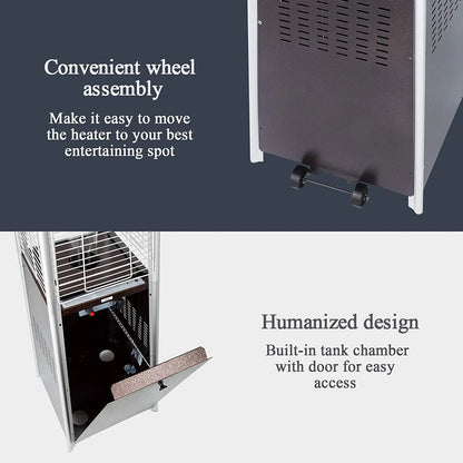 Pamapic 42000 BTU Stainless Steel Propane Patio Heater