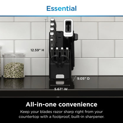 Ninja NeverDull Essential 12-Piece Stainless Steel Knife Set with Built-in Sharpener, K22012