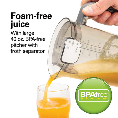 Hamilton Beach Big Mouth Easy Clean Juicer Machine for Fruits and Vegetables with Extra Large Chute, Extractor de Jugos, Stainless Steel
