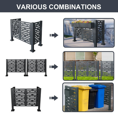 Metal AC Unit Privacy Fence Cover Panel - Outdoor Air Conditioner Hide Fence for Concealing HVAC Units