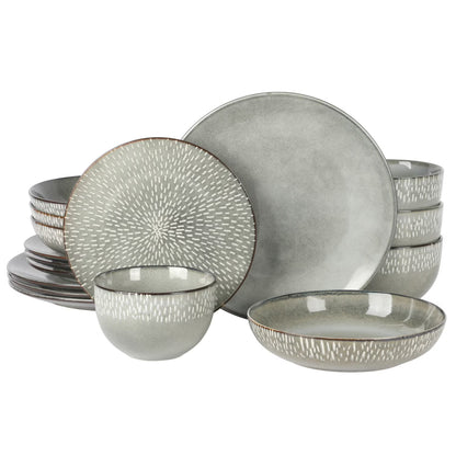 Gibson Elite Matisse 16-Piece Dinnerware Set - Taupe