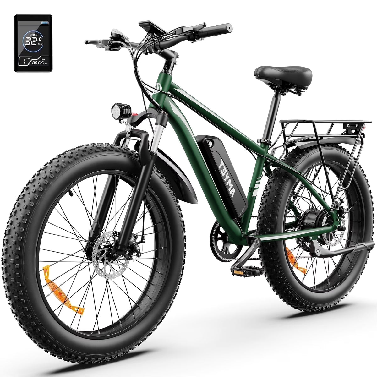 AMYET EB26 Electric Bike for Adults, 26*4.0 Fat Tire E-Mountain Bicycle,Peak 1500W Motor 48V 15Ah 7-Speed Ebike UL2849