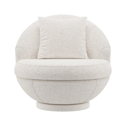 Hillsdale Boulder Upholstered Swivel Storage Chair, Ash White