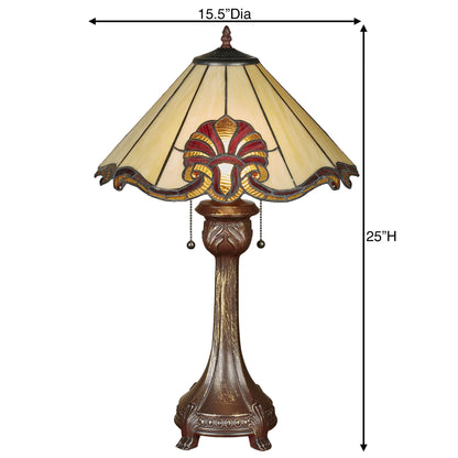 Blythe Hand-Cut Stained Glass Table Lamp Ruby