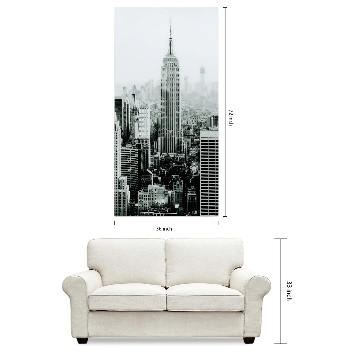 Empire Art Direct Blue Splash Frameless Free Floating Tempered Glass Panel Graphic Wall Art, 72" x 36", Ready to Hang