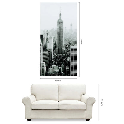 Empire Art Direct Blue Splash Frameless Free Floating Tempered Glass Panel Graphic Wall Art, 72" x 36", Ready to Hang