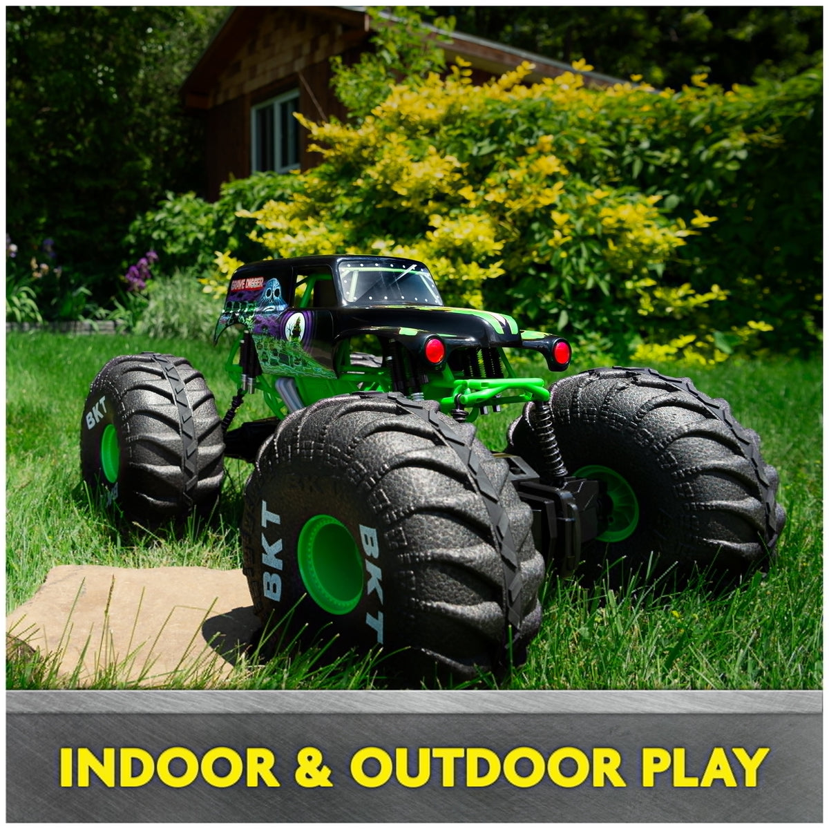 Monster Jam. Official Mega Grave Digger All-Terrain Remote Control Monster Truck with Lights. 1:6 Scale. Kids Toys for Boys and Girls Ages 4-6+
