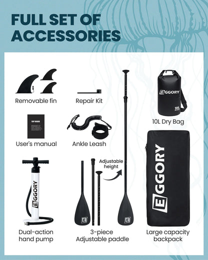 EGGORY 11 ft Inflatable Paddle Boards Stand Up Paddle Board with Full SUP Accessories