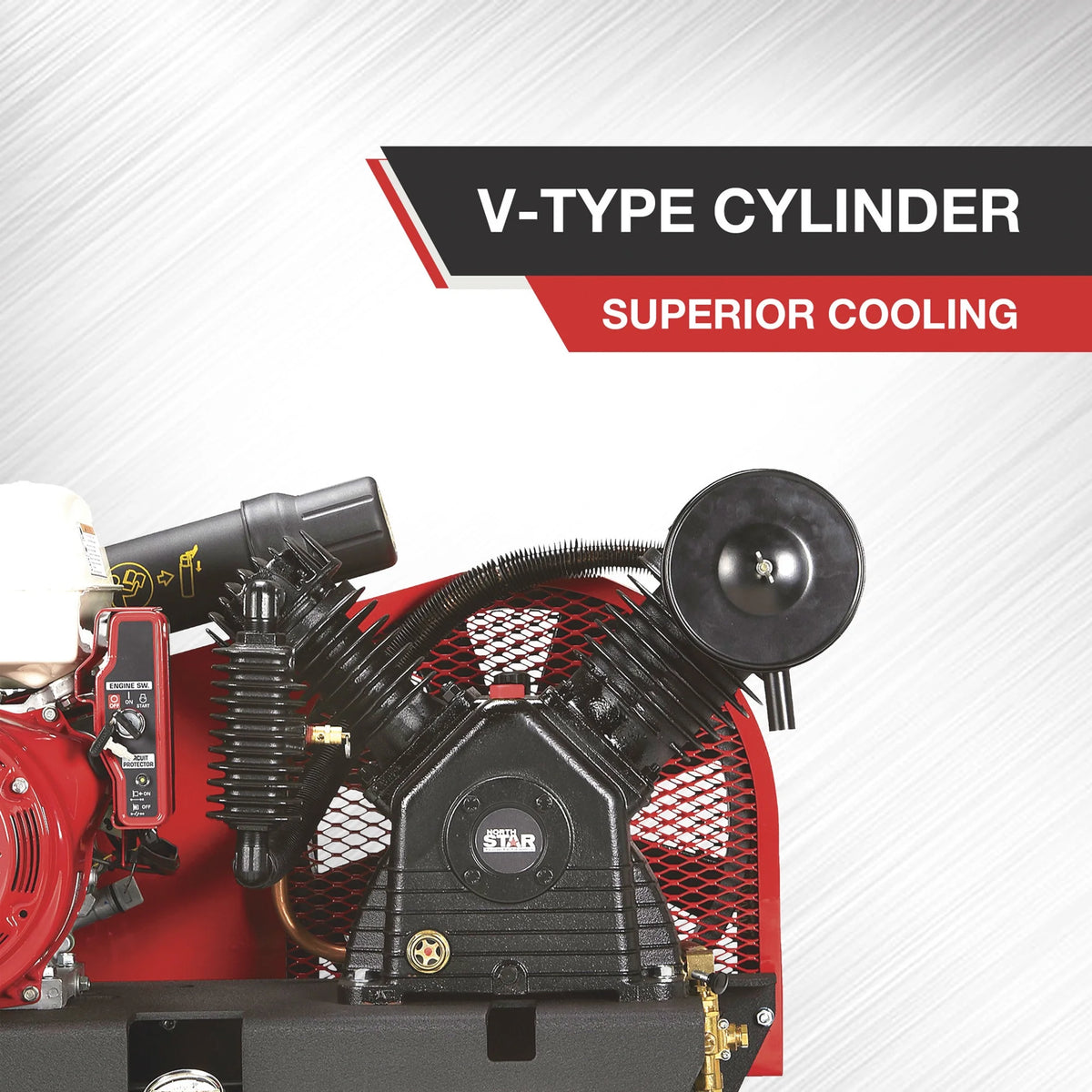 NorthStar Gas-Powered Air Compressor, Honda GX390 OHV Engine, 30-Gallon Horizontal Tank, 24.4 CFM @ 90 PSI