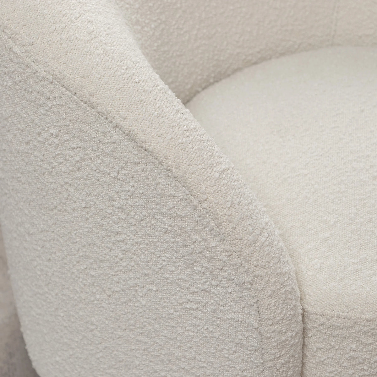 34" W Mid Century Modern Swivel Barrel Chair, Round Upholstered Boucle Swivel Accent Chairs, No Assembly Sofa Chair for Living Room Bedroom Reading Apartment Lounge Nursery(Cream)