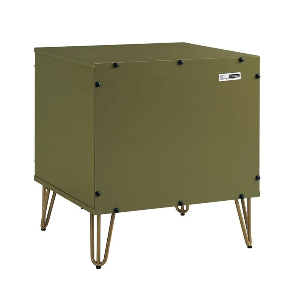 Pemberly Row Nightstand from Engineered Wood in Olive Green - Set of 2