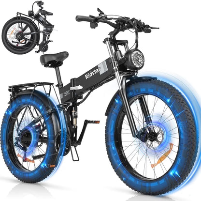Dual Motor PEAK 3000W Electric Bike for Adults,31mph 48V 23Ah Electric Bicycle,26" Fat Tire Mountain Bike UL2849