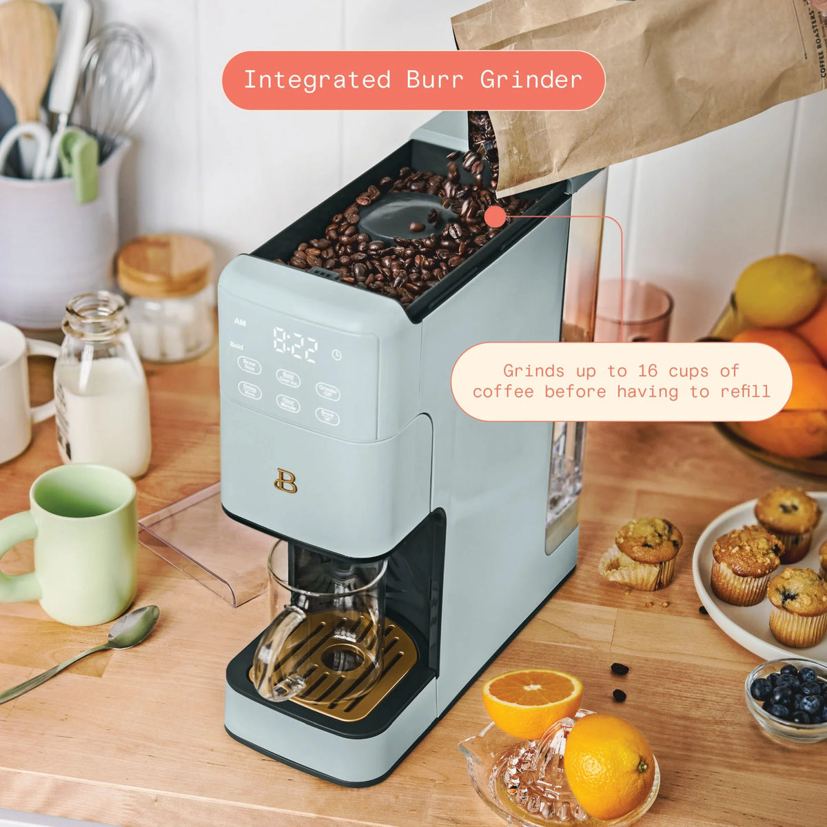 Beautiful Perfect Grind�?Programmable Single Serve Coffee Maker, White Icing by Drew Barrymore