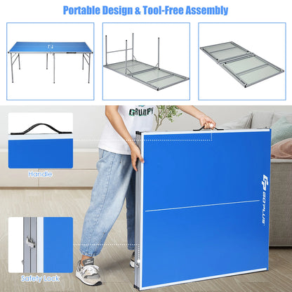 Goplus 6��x3�� Portable Tennis Ping Pong Folding Table w/Accessories Indoor Outdoor Game