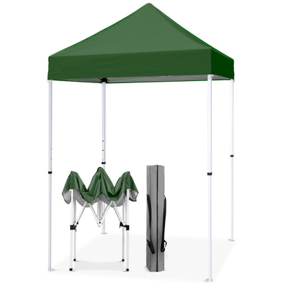 EAGLE PEAK 5x5 Pop Up Canopy Tent Instant Outdoor Canopy Easy Set-up Straight Leg Folding Shelter（Blue）