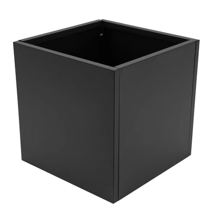 Indoor Outdoor Planter, Square Outdoor Planter For Both Indoor And Outdoor Use, For Gardens, Entrances, Patios Black Steel Square Cube Planter Box