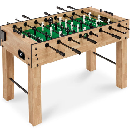 Best Choice Products Large 54in Full-Size Foosball Table for Home, Game Room w/ 2 Balls, 2 Cup Holders - Natural