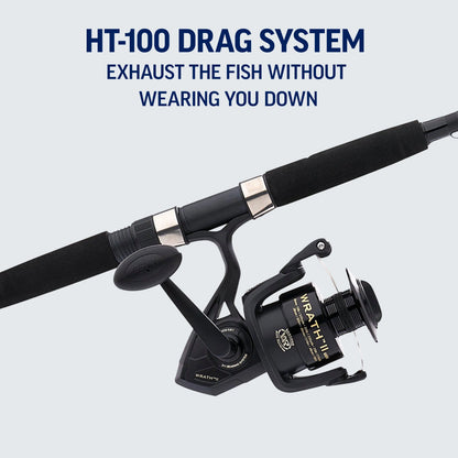 PENN Wrath II Fishing Spinning Combos, 7' Medium Heavy Rod, 5000 Reel