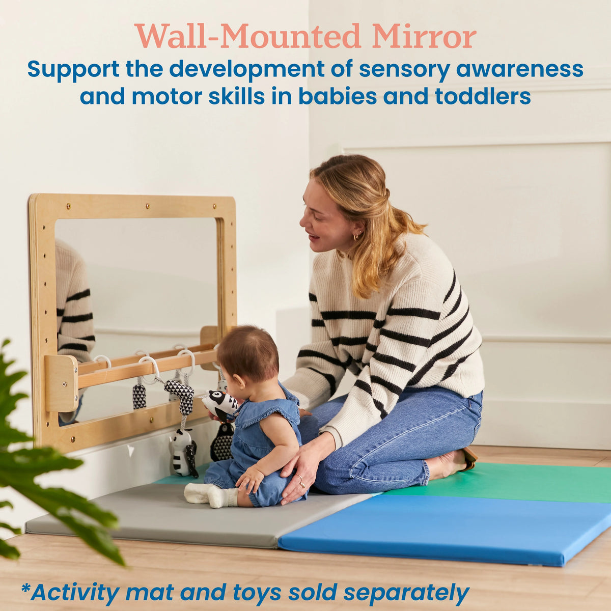 ECR4Kids Wall-Mounted Coordination Mirror, Natural