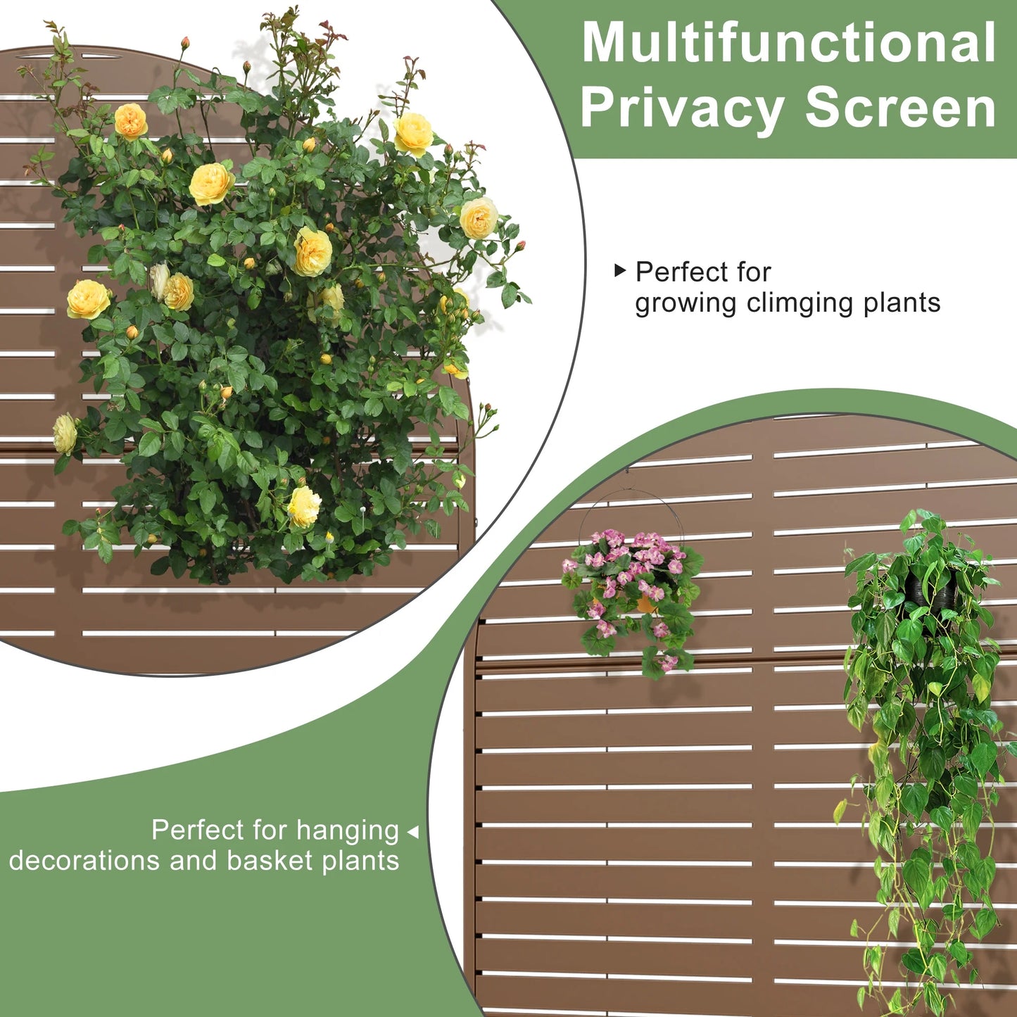 MAYEERTY 47*16*47"Outdoor White Metal Planter with Rect Louvered Climbing Trellis, Drainage hole & Wheels