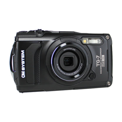 OM SYSTEM Tough TG-7 Red Underwater Camera, 44x Macro Shooting, 12MP, Float Strap, 64GB Card