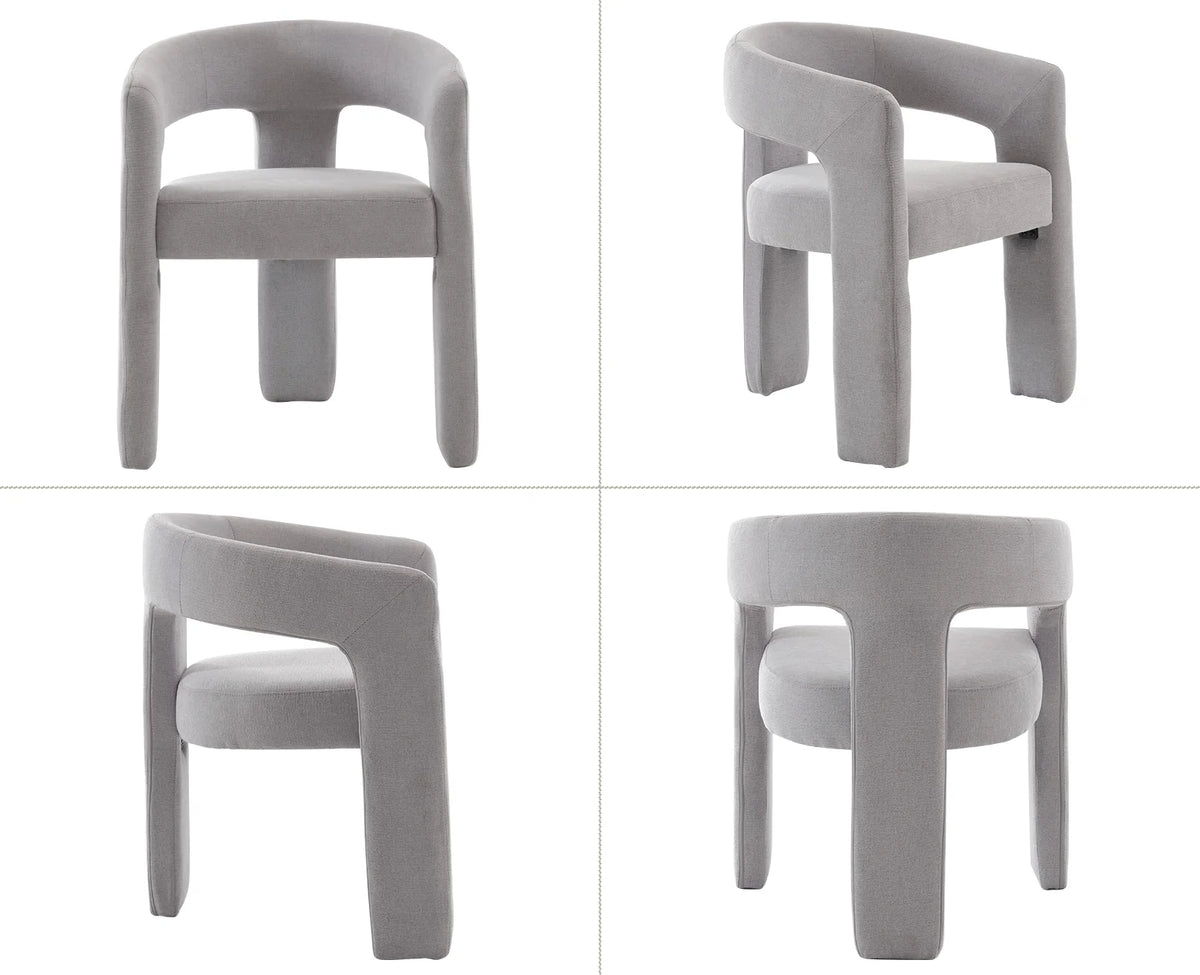Guyou Modern Sherpa Upholstered Dining Chair, Cute Barrel Side Armchair Kitchen Chair with Armrests and Back for Living Room Dining Room Bedroom, Green