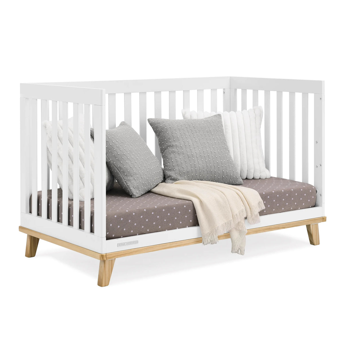 Delta Children Frankie 4-in-1 Convertible Crib - Greenguard Gold Certified, Black with Natural
