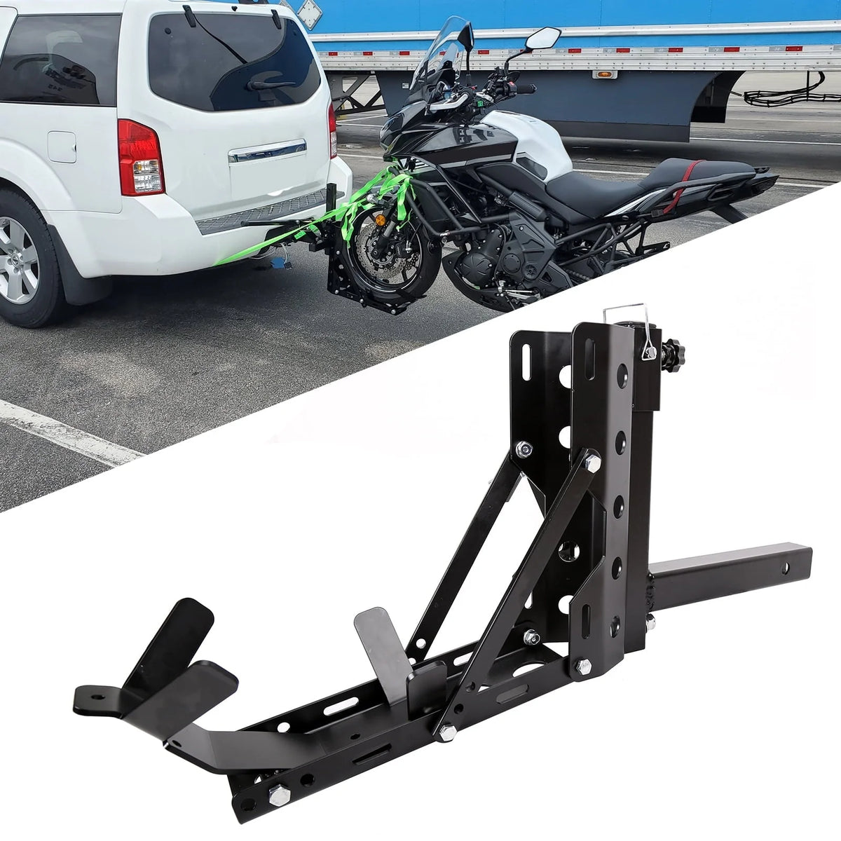Kojem 800lb Motorcycle Trailer Hitch Carrier Tow Dolly Hauler Mount Rack 2 " Heavy Duty Steel