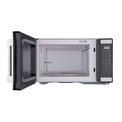 Hamilton Beach 1.1 cu ft Countertop Microwave Oven, Black and Stainless Steel