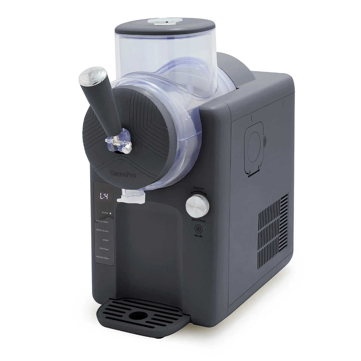 GreenPan Frost 6 Mode, Ice Cream, Frozen Drink, Slushie & Milk Shake Maker, No Freezer Needed, Easy Clean Parts, Gray