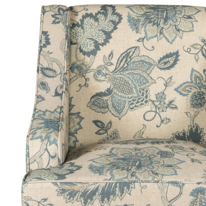 HomePop Classic Swoop Accent Chair - Blue and White Damask