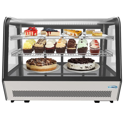 KoolMore - CDC-5C-BK 35" NSF Commercial Countertop Refrigerator Display Case Merchandiser with LED Lighting - 5.6 cu. ft, Black and Stainless Steel (858154008317)