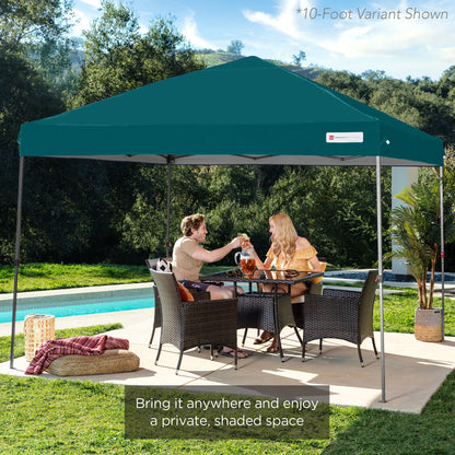 Best Choice Products 12x12ft Easy Setup Pop Up Canopy w/ 1-Button Setup, Wheeled Case, 4 Weight Bags - Navy Blue